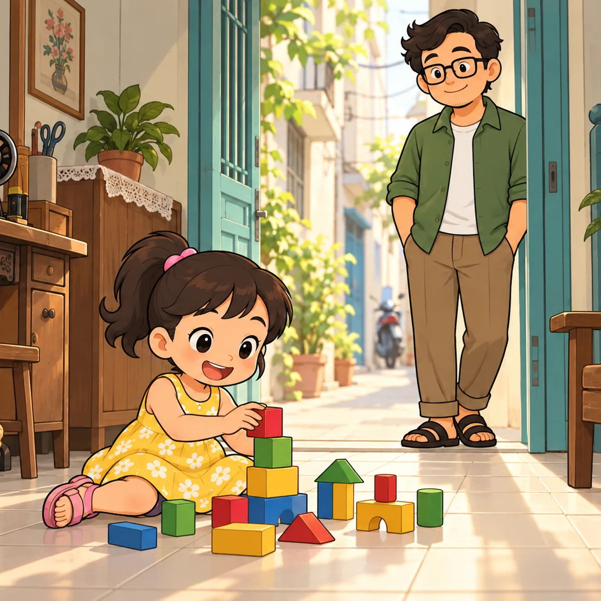 Dạy bé mẫu giáo nói tiếng Việt qua trò chuyện, bài hát và vận động.