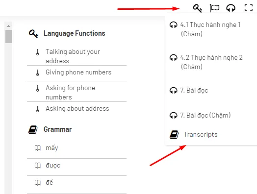 How to access to Answer Keys and Listening Transcripts? — SVFF