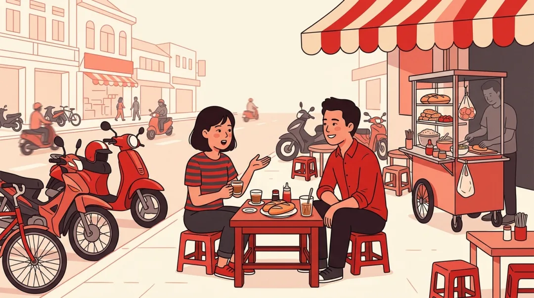 Illustration for the Vietnamese grammar pattern à