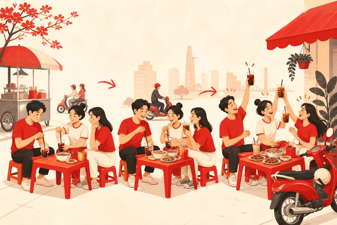 Illustration for the Vietnamese grammar pattern càng … càng
