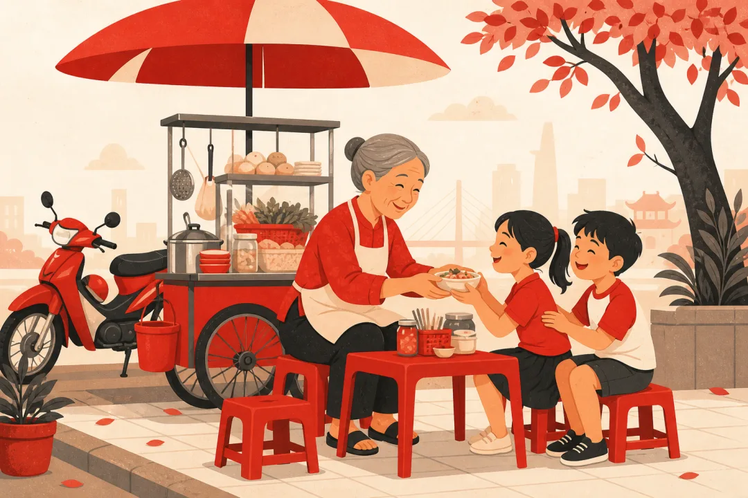 Illustration for the Vietnamese grammar pattern cháu
