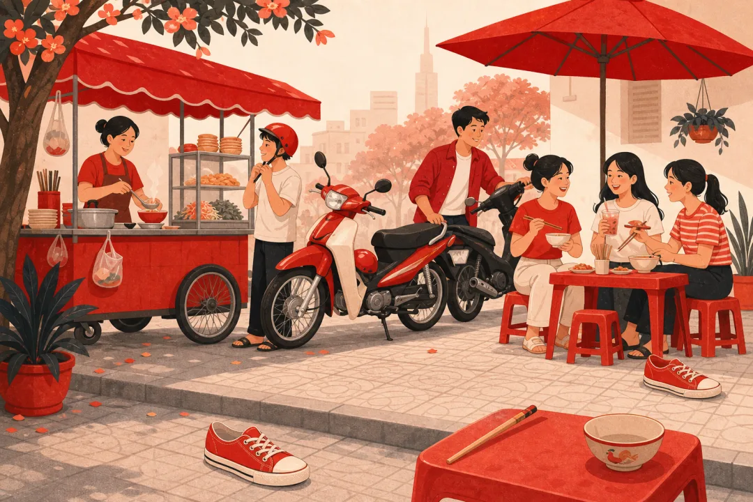 Illustration for the Vietnamese grammar pattern chiếc
