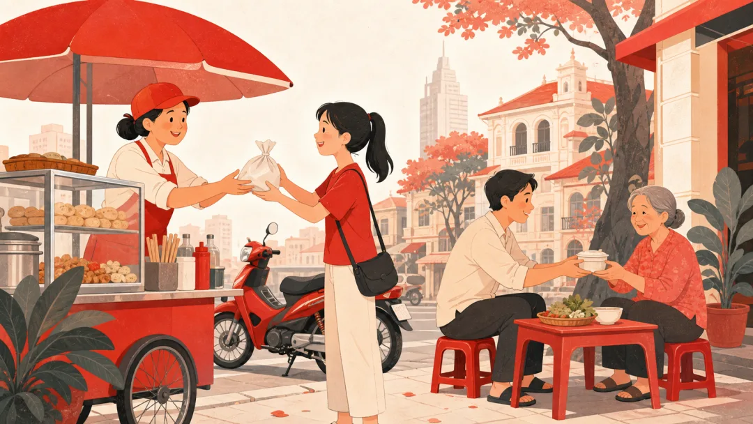 Illustration for the Vietnamese grammar pattern cho