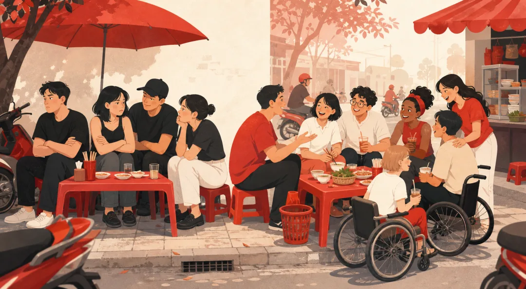 Illustration for the Vietnamese grammar pattern chúng tôi/ chúng ta