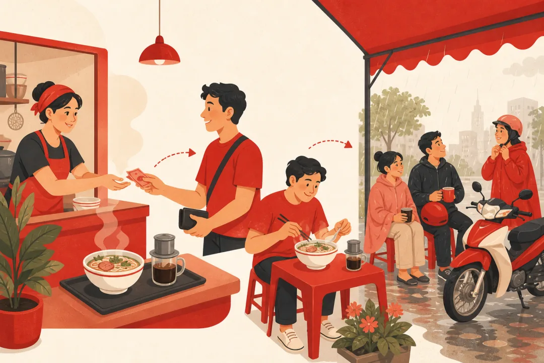Illustration for the Vietnamese grammar pattern có ... mới ... (only when X then Y)
