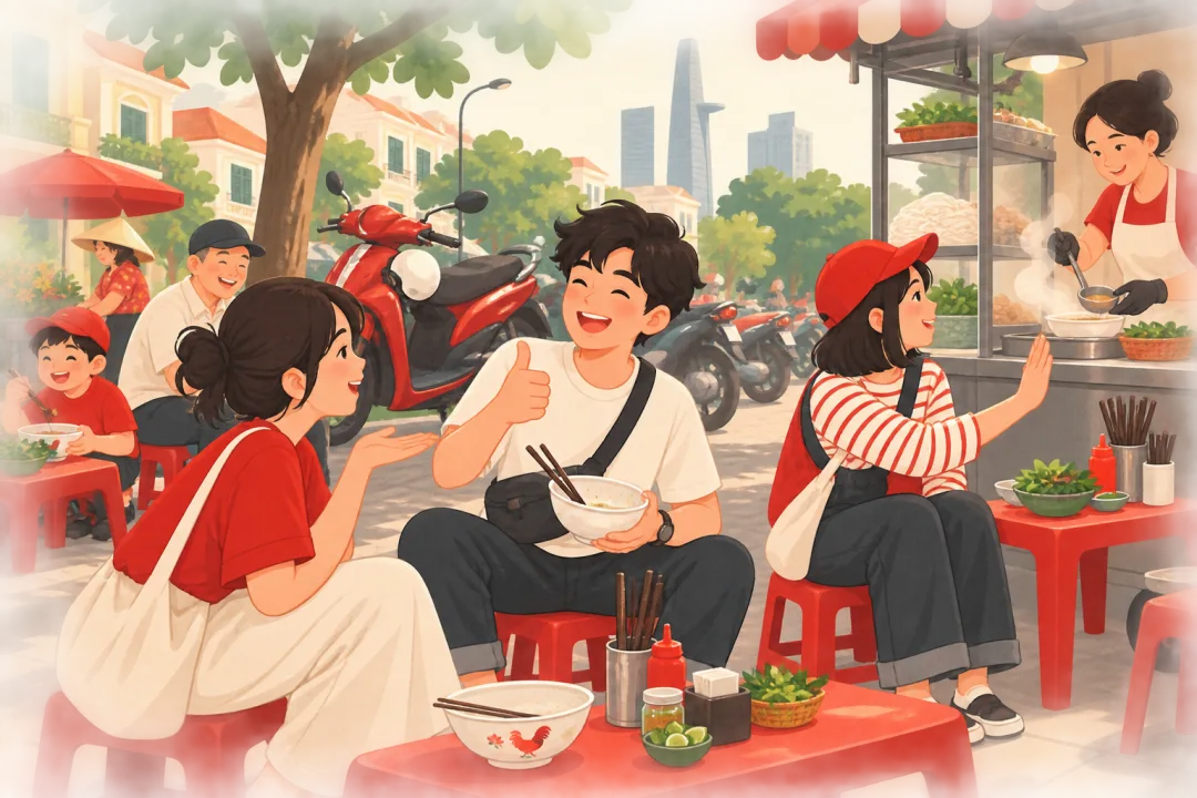 Illustration for the Vietnamese grammar pattern đã … chưa