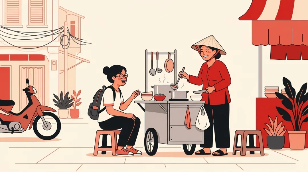 Illustration for the Vietnamese grammar pattern em/ chị