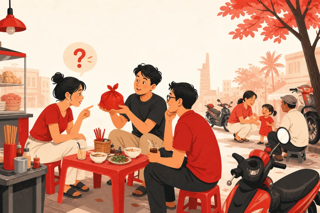 Illustration for the Vietnamese grammar pattern gì