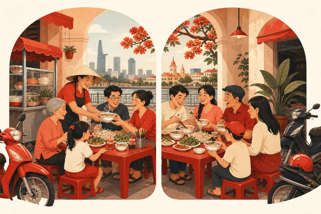 Illustration for the Vietnamese grammar pattern không ... không (double negative)