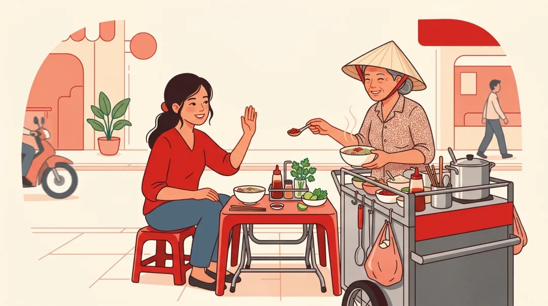 Illustration for the Vietnamese grammar pattern không