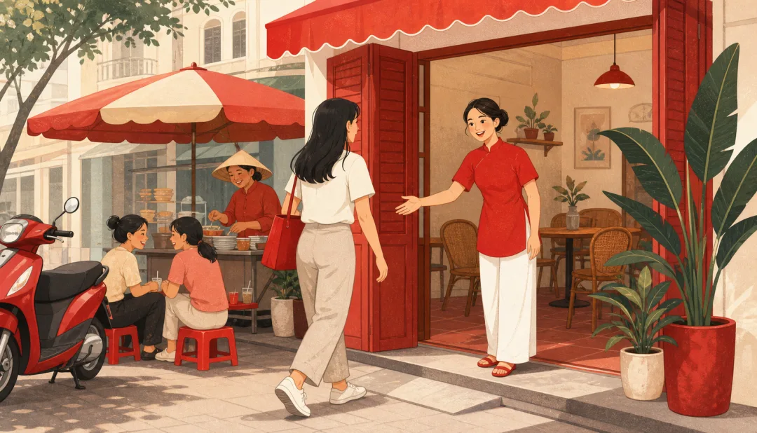 Illustration for the Vietnamese grammar pattern mời