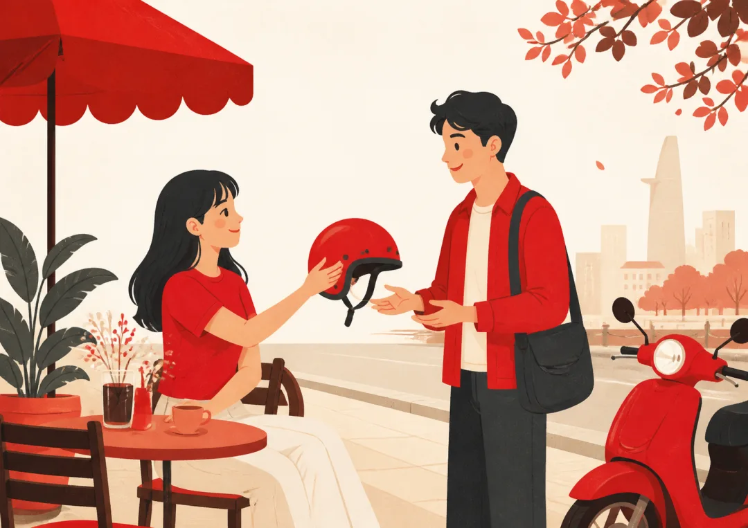 Illustration for the Vietnamese grammar pattern mượn
