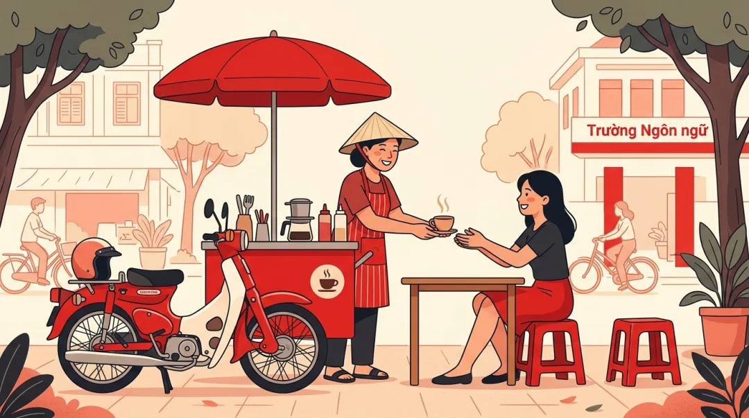 Illustration for the Vietnamese grammar pattern nhận