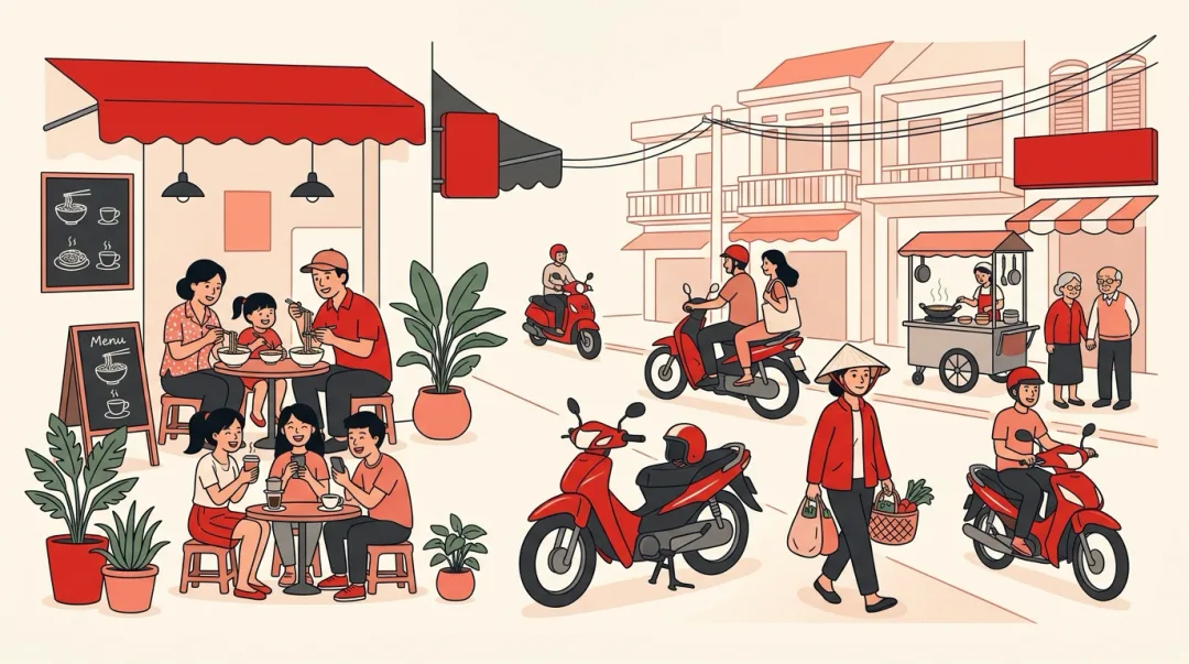 Illustration for the Vietnamese grammar pattern ở đâu