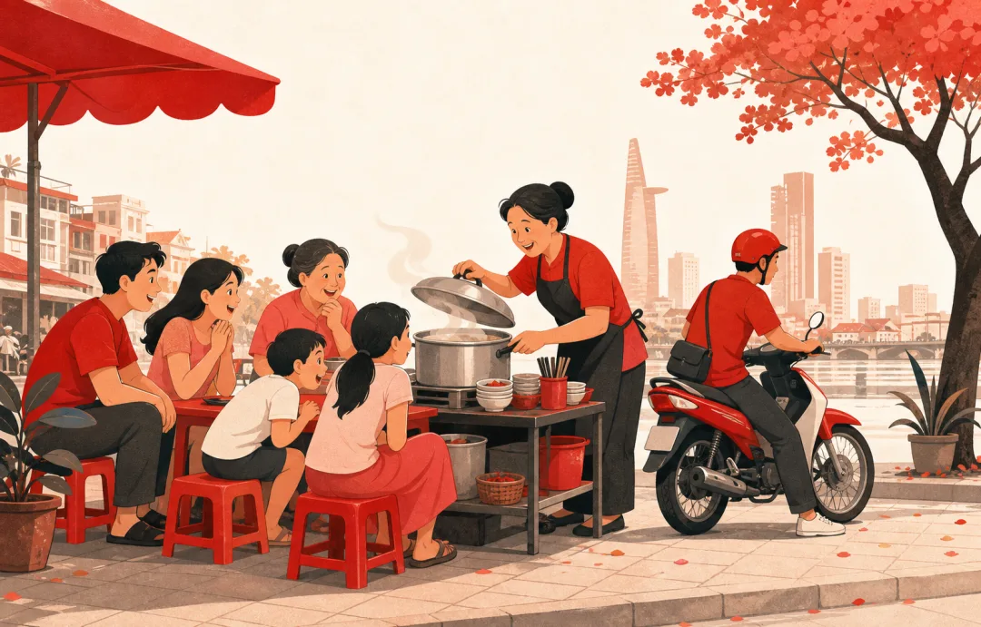 Illustration for the Vietnamese grammar pattern sắp