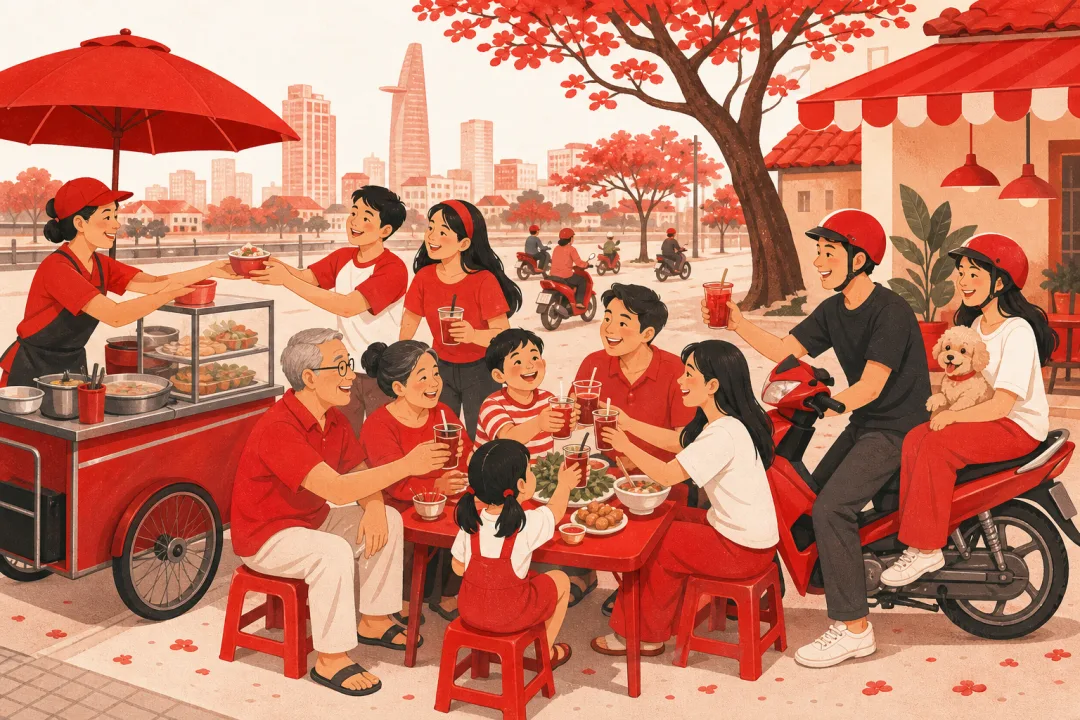 Illustration for the Vietnamese grammar pattern tất cả