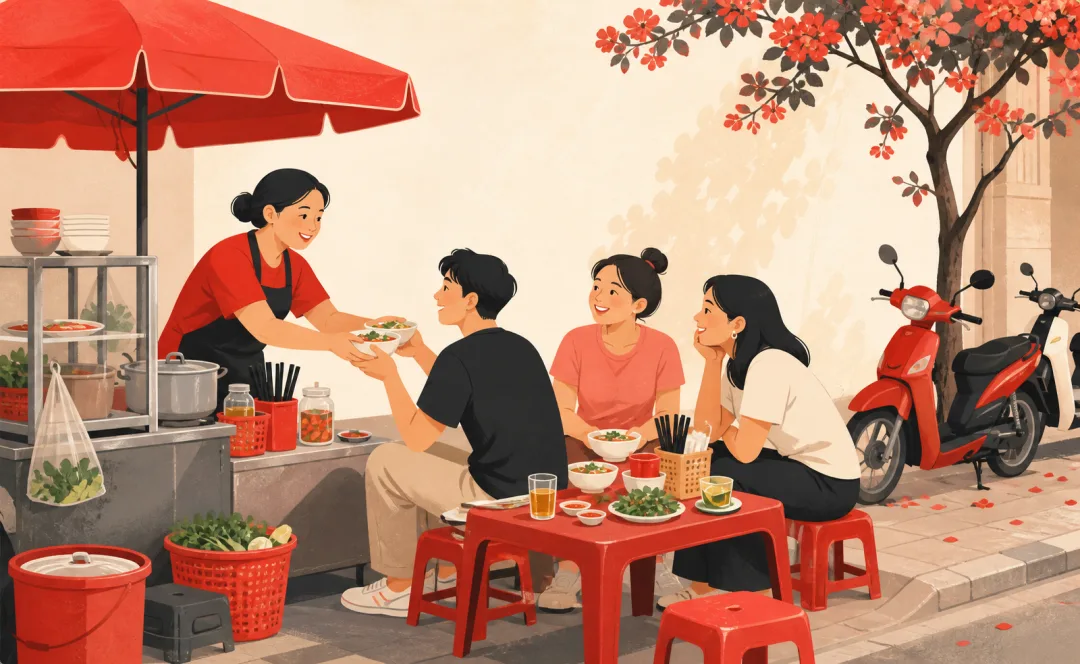 Illustration for the Vietnamese grammar pattern vài / mấy / một vài (a few, some)