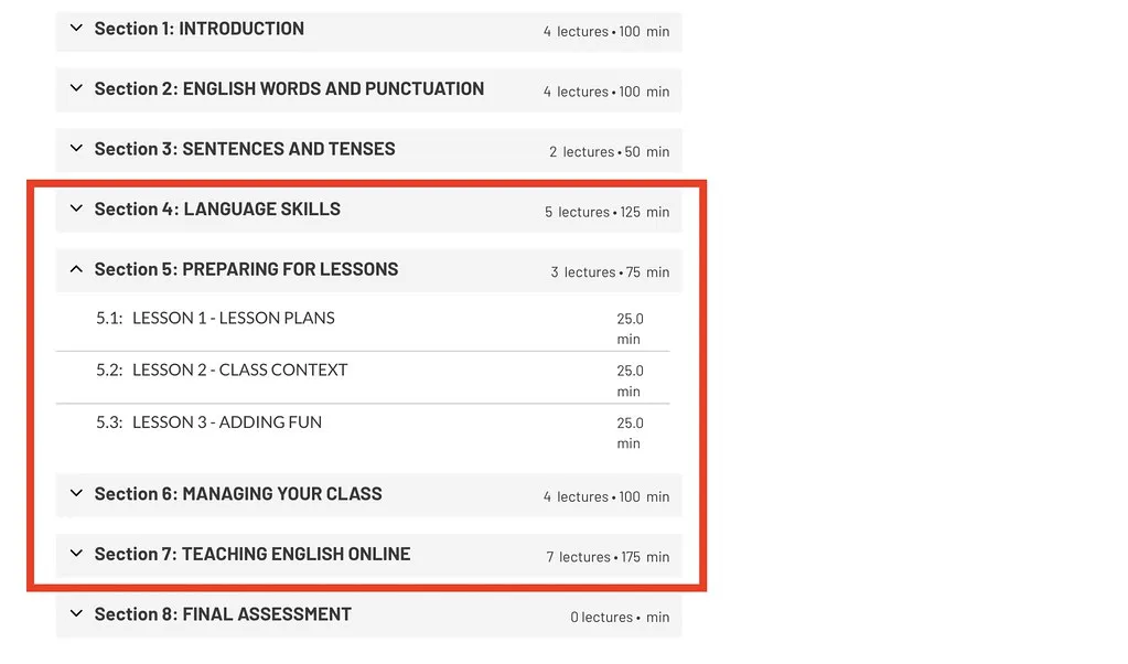 TESOL Course Sections 4-7